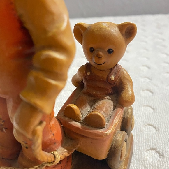 ANRI Sarah Kay  4" “Finding Our Way”Boy with a Wagon and a Teddy Bear - Picture 12 of 16